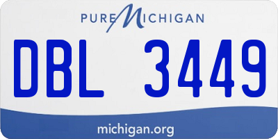 MI license plate DBL3449