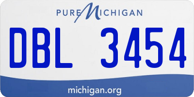 MI license plate DBL3454
