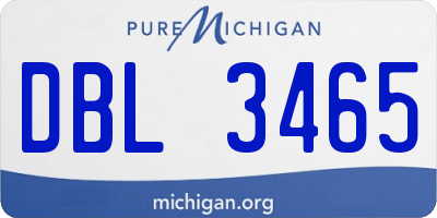 MI license plate DBL3465