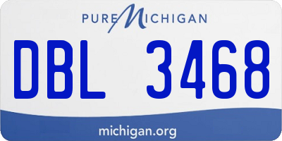 MI license plate DBL3468