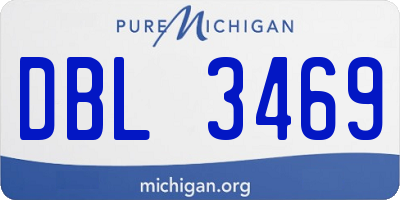 MI license plate DBL3469