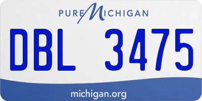 MI license plate DBL3475