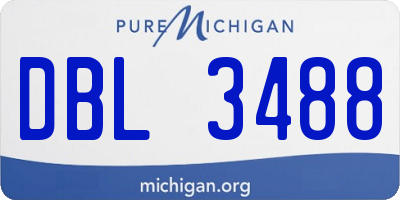 MI license plate DBL3488