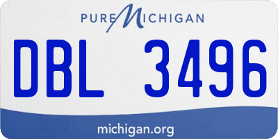 MI license plate DBL3496