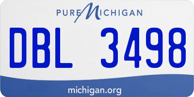 MI license plate DBL3498
