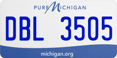 MI license plate DBL3505