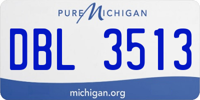 MI license plate DBL3513