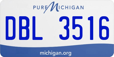 MI license plate DBL3516