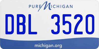 MI license plate DBL3520