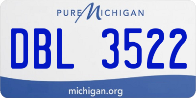 MI license plate DBL3522