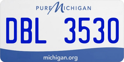 MI license plate DBL3530