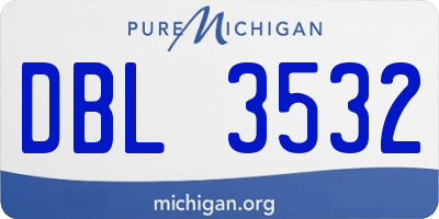 MI license plate DBL3532