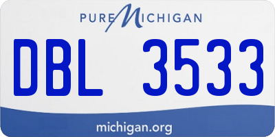 MI license plate DBL3533