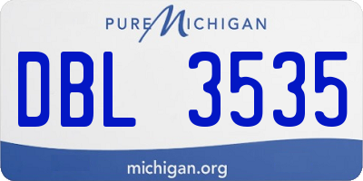 MI license plate DBL3535