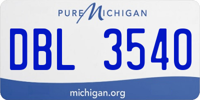 MI license plate DBL3540
