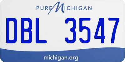 MI license plate DBL3547