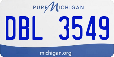 MI license plate DBL3549