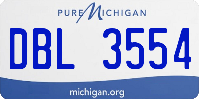 MI license plate DBL3554