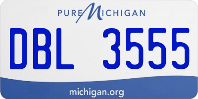 MI license plate DBL3555