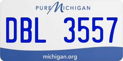 MI license plate DBL3557