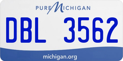 MI license plate DBL3562