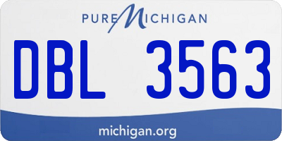 MI license plate DBL3563