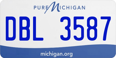 MI license plate DBL3587