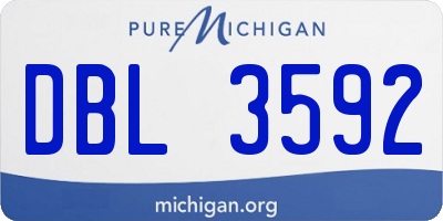 MI license plate DBL3592