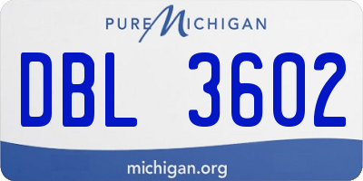 MI license plate DBL3602