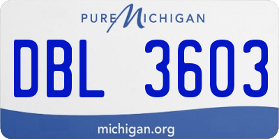 MI license plate DBL3603