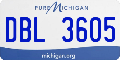 MI license plate DBL3605