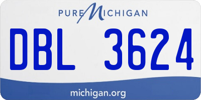 MI license plate DBL3624
