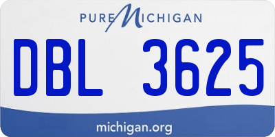MI license plate DBL3625