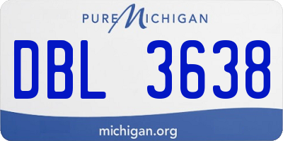 MI license plate DBL3638