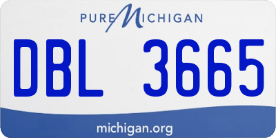 MI license plate DBL3665
