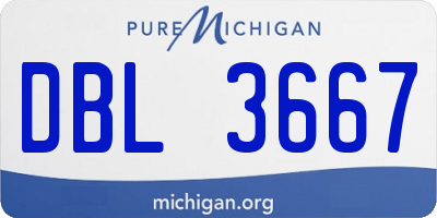 MI license plate DBL3667