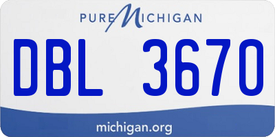 MI license plate DBL3670