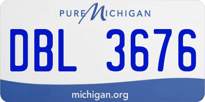 MI license plate DBL3676