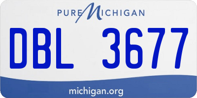 MI license plate DBL3677