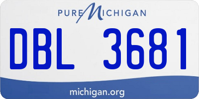 MI license plate DBL3681