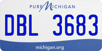 MI license plate DBL3683