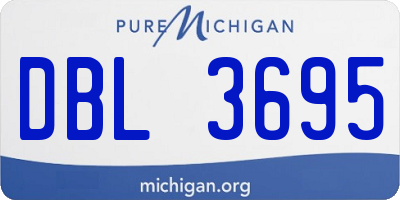 MI license plate DBL3695
