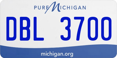 MI license plate DBL3700
