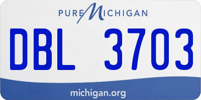 MI license plate DBL3703