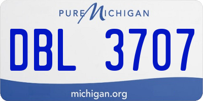 MI license plate DBL3707