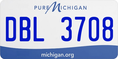 MI license plate DBL3708