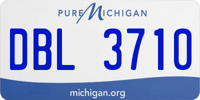 MI license plate DBL3710