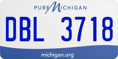 MI license plate DBL3718