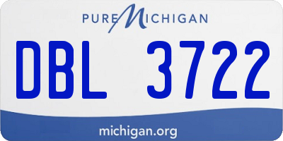 MI license plate DBL3722