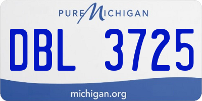MI license plate DBL3725